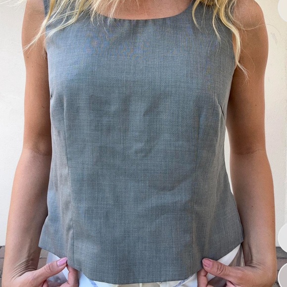 Grey suit like structured tank top blouse - Picture 3 of 4
